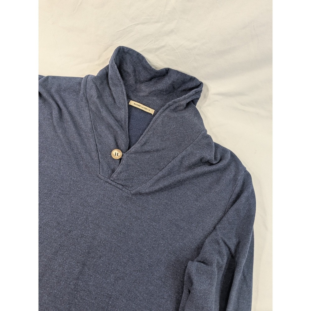Marine Layer Shawl Collar‎ Pullover Mens Large Shirt Supima Cotton Rayon Blend